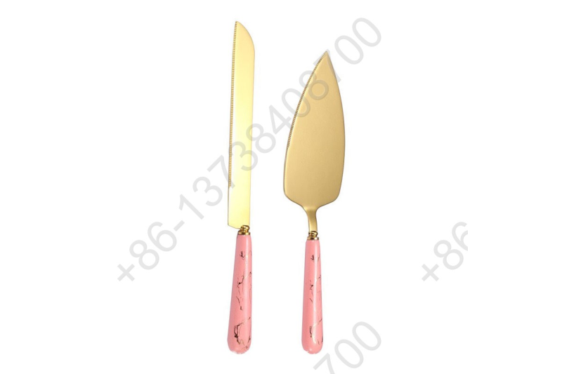 2Pcs Ceramic Handle Cake Knife Shovel And Pizza Shovel Butter Knife Cheese Set