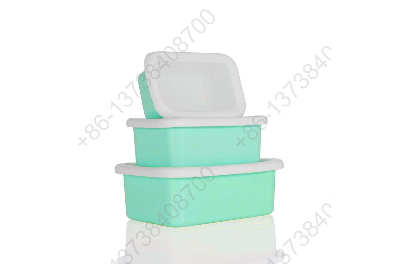 0.43L/0.9L/1.5L Enamel Storage Bowl Enamel Food Container Box with Lid Rectangular Shape