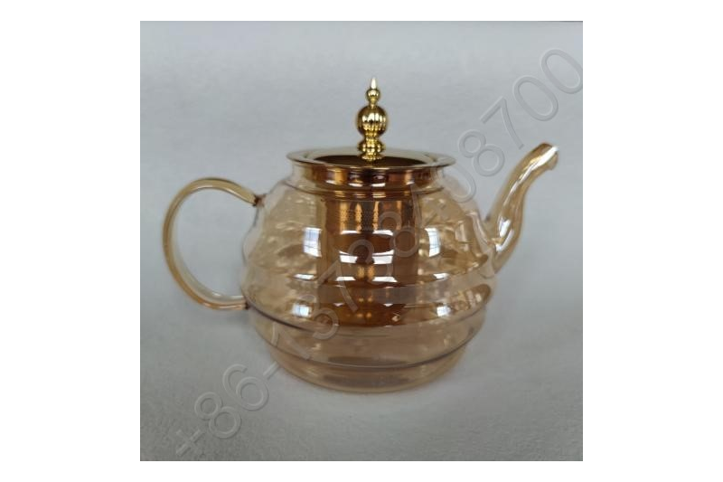 0.8L/1.0L/1.2L Luxury High Quality Tea Pot Gold Stainless Steel Filter And Lid Glass Handle Heat Resistant Glass Teapot