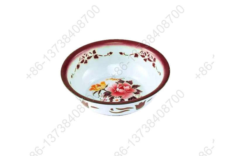 Enamel Basin With Decals Flowers Enamel Wash Basin Enamel Coating Basin With Flower