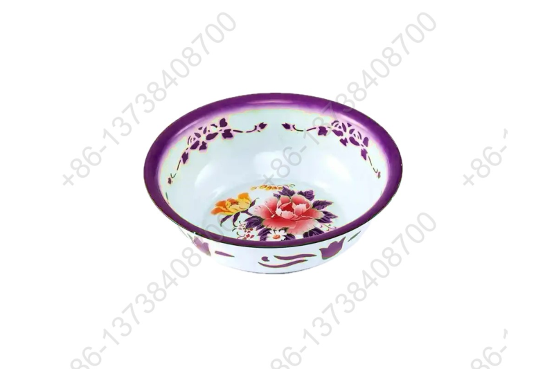 Enamel Basin With Decals Flowers Enamel Wash Basin Enamel Coating Basin With Flower