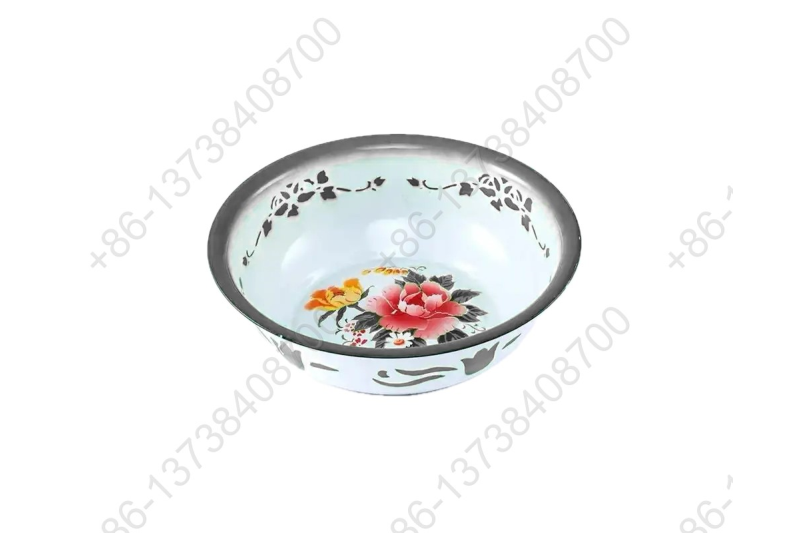 Enamel Basin With Decals Flowers Enamel Wash Basin Enamel Coating Basin With Flower