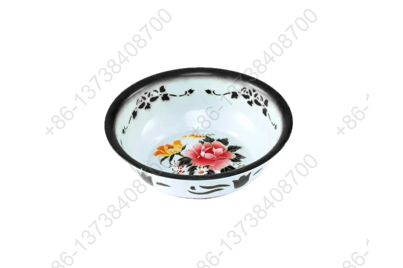 Enamel Basin With Decals Flowers Enamel Wash Basin Enamel Coating Basin With Flower