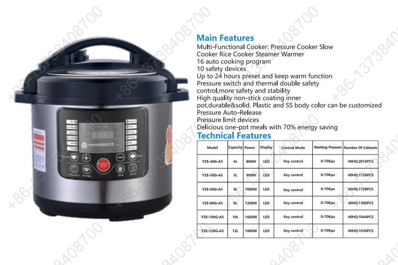 Electric Pressure Cooker Large LCD Screen Pressure Cooker Multi Functional Pressure Cooker Touch Control Pressure Cooker Timer Pressure Cooker Commercial Electric Pressure Cooker