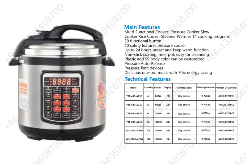 Electric Pressure Cooker Large LCD Screen Pressure Cooker Multi Functional Pressure Cooker Touch Control Pressure Cooker Timer Pressure Cooker Commercial Electric Pressure Cooker