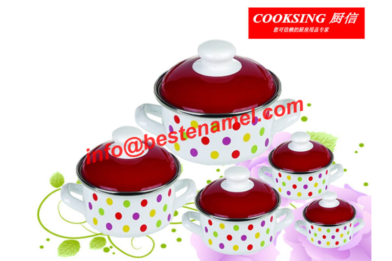 BK-8801DE 5 PCS Enamel Casserole｜Enamel Cookware