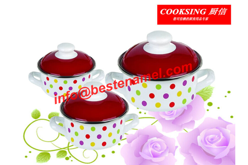 BK-8801DE 3 PCS Enamel Casserole｜Enamel Cookware