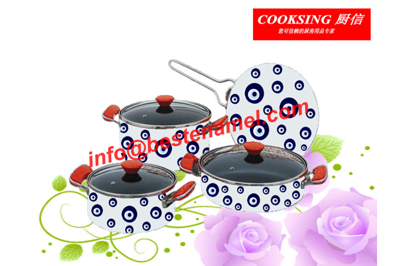 BK-809 Enamel Non-Stick Cookware｜Non-Stick Pot｜Enamel Pot｜Enamel Cookware Set｜Enamel Casserole Set｜Enamelware