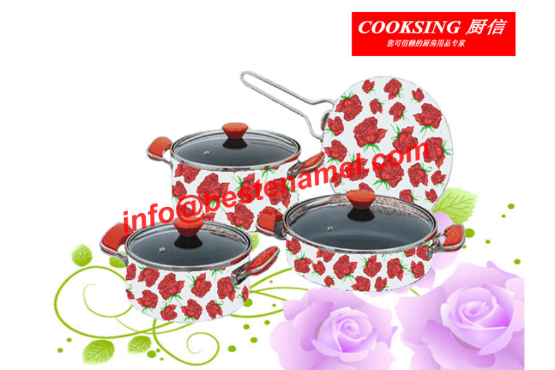 BK-809 Enamel Non-Stick Cookware｜Non-Stick Pot｜Enamel Pot｜Enamel Cookware Set｜Enamel Casserole Set｜Enamelware