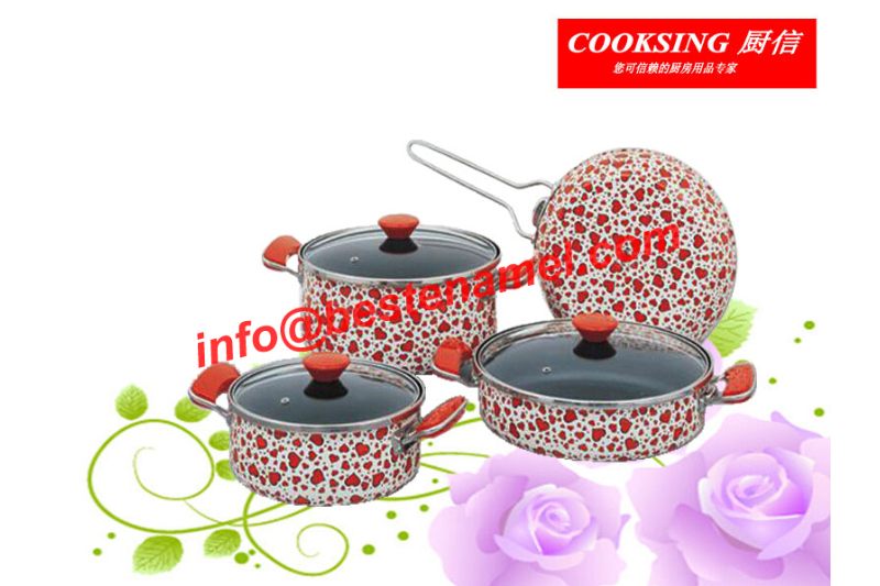 BK-809 Enamel Non-Stick Cookware｜Non-Stick Pot｜Enamel Pot｜Enamel Cookware Set｜Enamel Casserole Set｜Enamelware