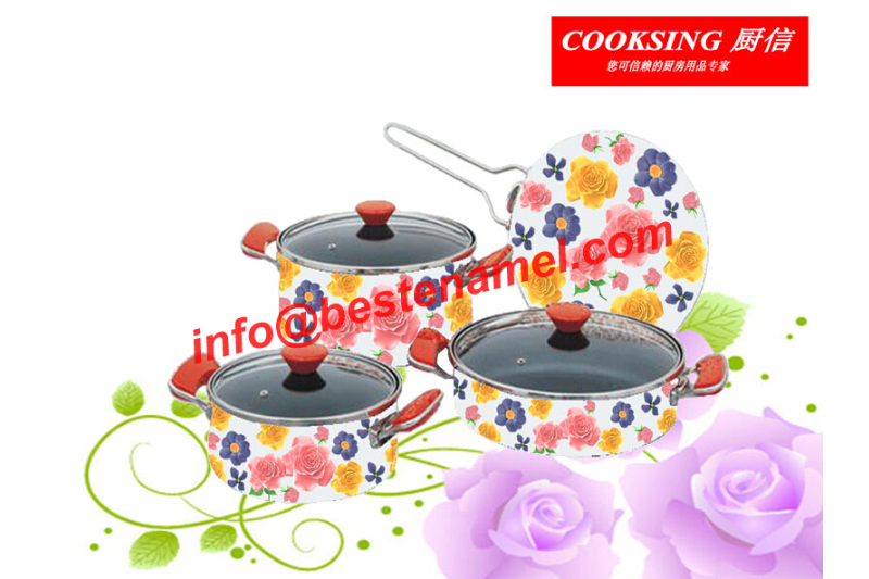 BK-809 Enamel Non-Stick Cookware｜Non-Stick Pot｜Enamel Pot｜Enamel Cookware Set｜Enamel Casserole Set｜Enamelware