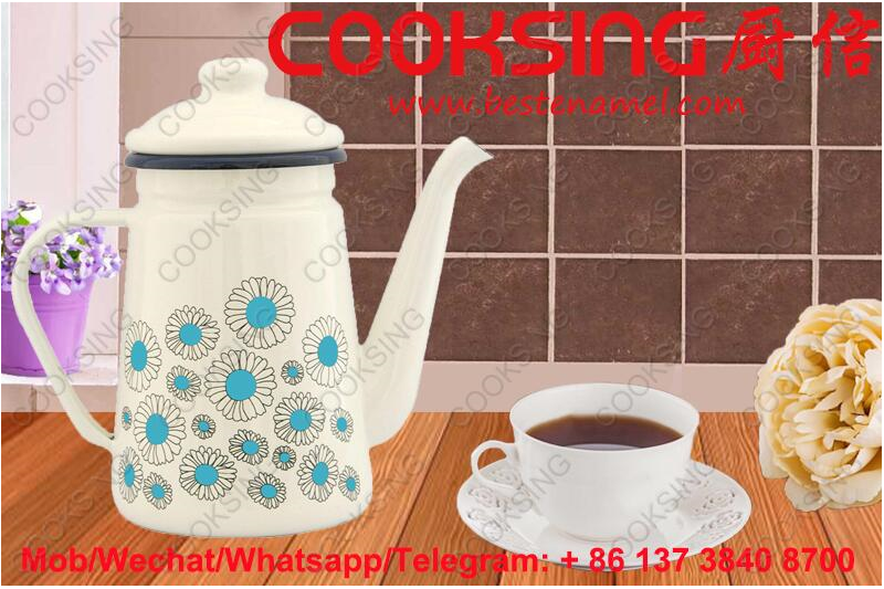 0.9L/1.2L/1.5L Enamel Coffee Pot