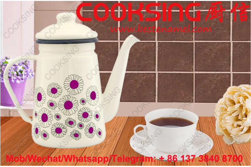 0.9L/1.2L/1.5L Enamel Coffee Pot