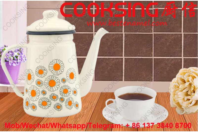 0.9L/1.2L/1.5L Enamel Coffee Pot