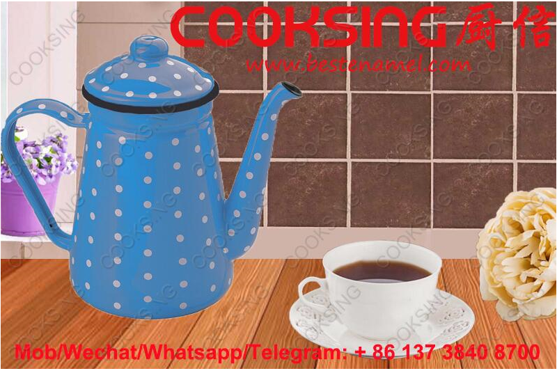 0.9L/1.2L/1.5L Enamel Coffee Pot