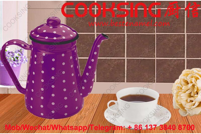 0.9L/1.2L/1.5L Enamel Coffee Pot