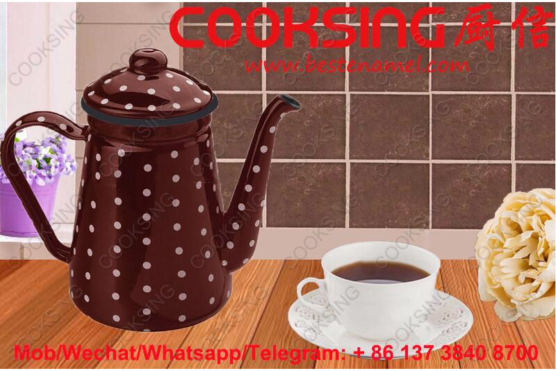 0.9L/1.2L/1.5L Enamel Coffee Pot