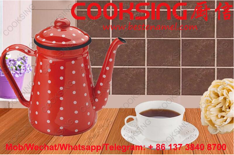 0.9L/1.2L/1.5L Enamel Coffee Pot