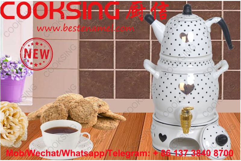 0.75L Porcelain Teapot +3.0L Porcelain Samovar