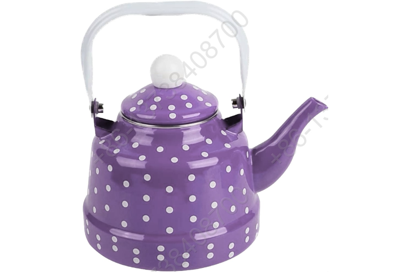 1.1L/1.7L/2.5L/3.3L/4.2L Colorful Enamel Kettle With Metal Handle And Dot Decals