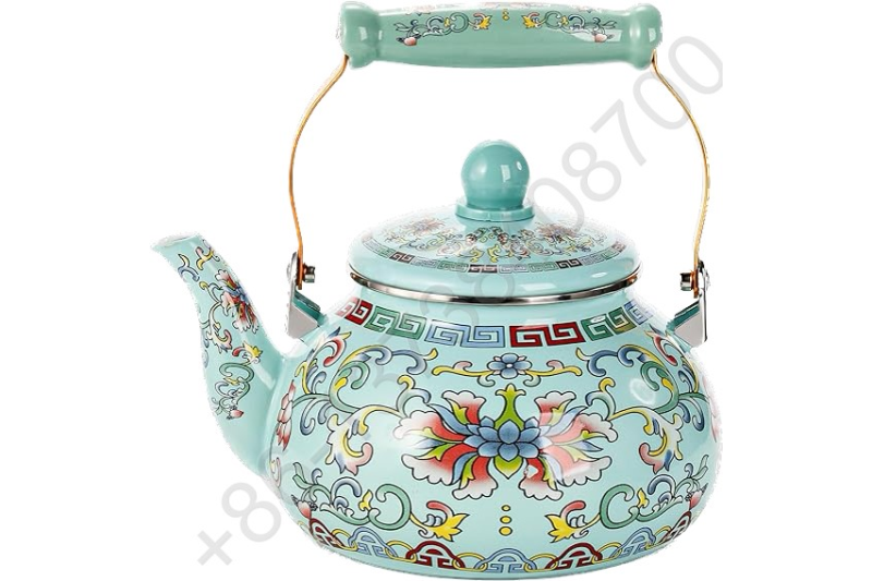 2.5L Arabic Colorfull Enamel Kettle / Enamel Teapot With Colorful Handle And Knobs