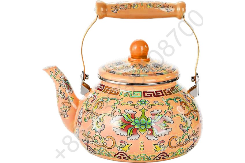 2.5L Arabic Colorfull Enamel Kettle / Enamel Teapot With Colorful Handle And Knobs