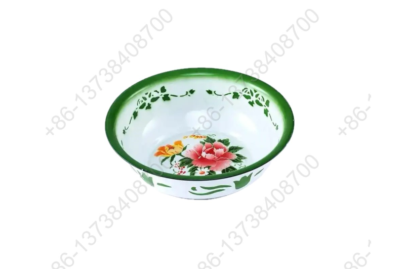 Enamel Basin With Decals Flowers Enamel Wash Basin Enamel Coating Basin With Flower