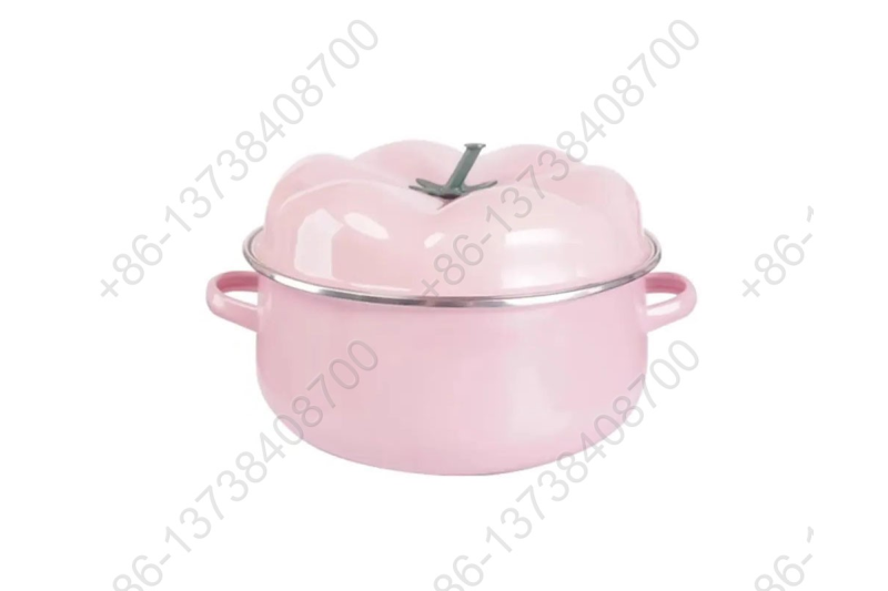 16/18/20/22/24CM Sweet Cute Colorful Enamel Tomato Style Casserole Pot Cookware Set Enamel Cooking Pot