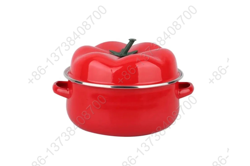 16/18/20/22/24CM Sweet Cute Colorful Enamel Tomato Style Casserole Pot Cookware Set Enamel Cooking Pot