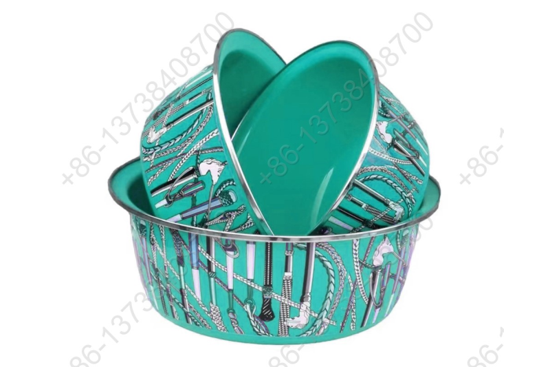 24/28/32CM 3 Pcs Colorful Enamel Pot Bowl Basin Enamel Carbon Steel Basin Bowl Pot Home Kitchen Durable Washing Basin