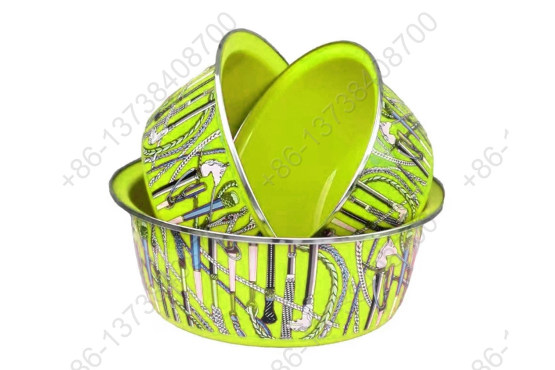 24/28/32CM 3 Pcs Colorful Enamel Pot Bowl Basin Enamel Carbon Steel Basin Bowl Pot Home Kitchen Durable Washing Basin