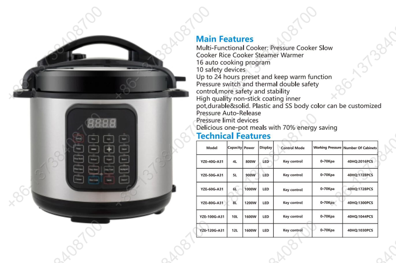 Electric Pressure Cooker Large LCD Screen Pressure Cooker Multi Functional Pressure Cooker Touch Control Pressure Cooker Timer Pressure Cooker Commercial Electric Pressure Cooker