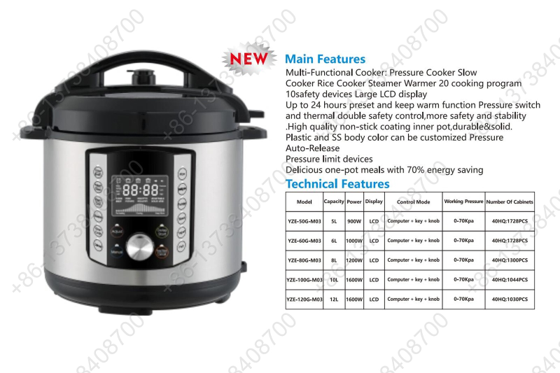 Electric Pressure Cooker Large LCD Screen Pressure Cooker Multi Functional Pressure Cooker Touch Control Pressure Cooker Timer Pressure Cooker Commercial Electric Pressure Cooker