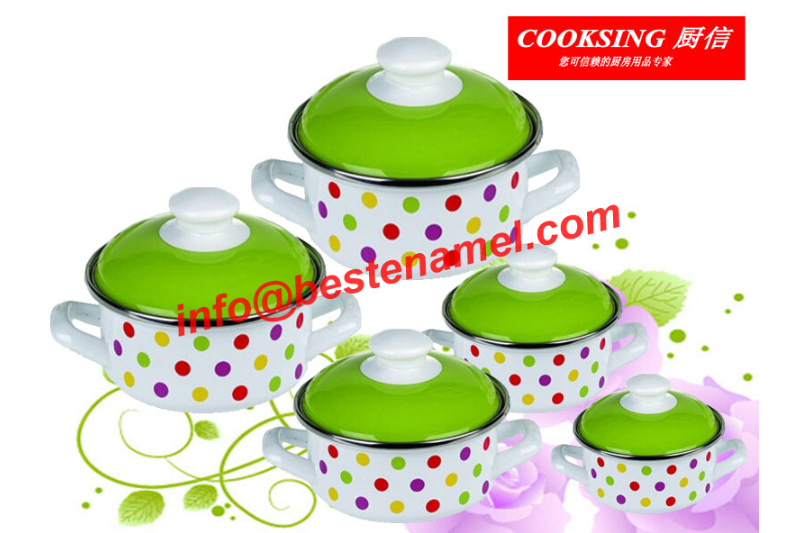 BK-8801DE 5 PCS Enamel Casserole｜Enamel Cookware