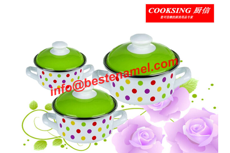 BK-8801DE 3 PCS Enamel Casserole｜Enamel Cookware