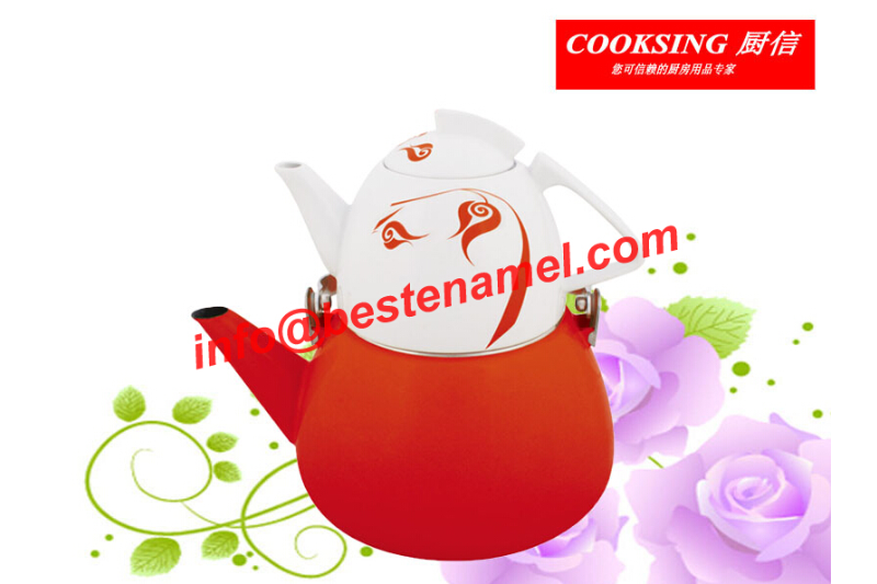 BK-706D Porcelain Enamel Teapot｜Teapot Kettle Set｜Porcelain Enamel Kettle｜Enamel Kettle Set｜Enamel Kettle