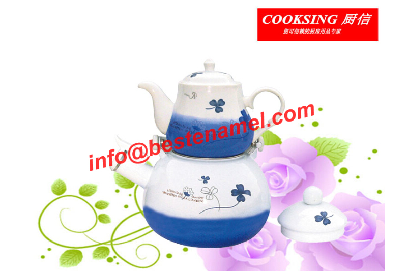 BK-806J Porcelain Enamel Teapot｜Teapot Kettle Set｜Porcelain Enamel Kettle｜Teapot Kettle Set｜Enamel Kettle Set｜Enamel Kettle