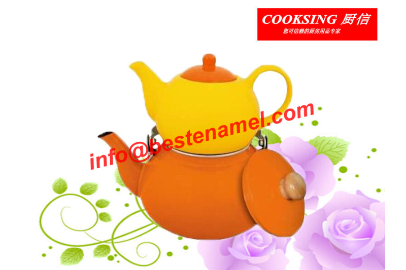 BK-807D Porcelain Enamel Teapot｜Teapot Kettle Set｜Porcelain Enamel Kettle｜Teapot Kettle Set｜Enamel Kettle Set｜Enamel Kettle