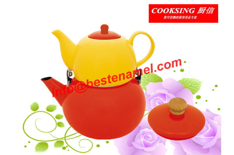 BK-807TD Porcelain Enamel Teapot｜Teapot Kettle Set｜Porcelain Enamel Kettle｜Teapot Kettle Set｜Enamel Kettle Set｜Enamel Kettle