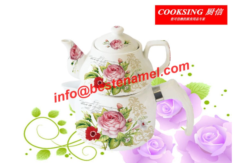 BK-307 Porcelain Enamel Teapot｜Teapot Kettle Set｜Porcelain Enamel Kettle｜Teapot Kettle Set｜Enamel Kettle Set｜Enamel Kettle