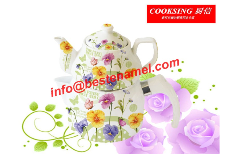 BK-307 Porcelain Enamel Teapot｜Teapot Kettle Set｜Porcelain Enamel Kettle｜Teapot Kettle Set｜Enamel Kettle Set｜Enamel Kettle