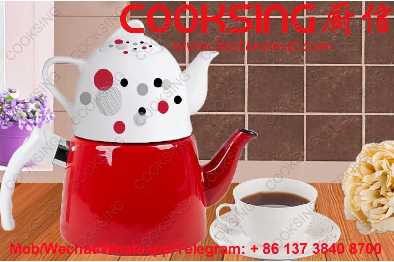 BK-607D Porcelain Enamel Teapot Kettle