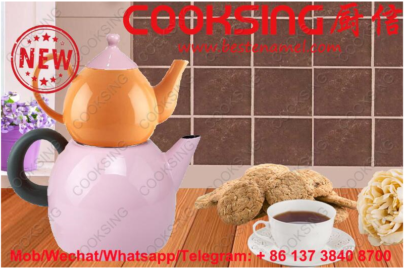 BK-3207D Porcelain Enamel Teapot Kettle