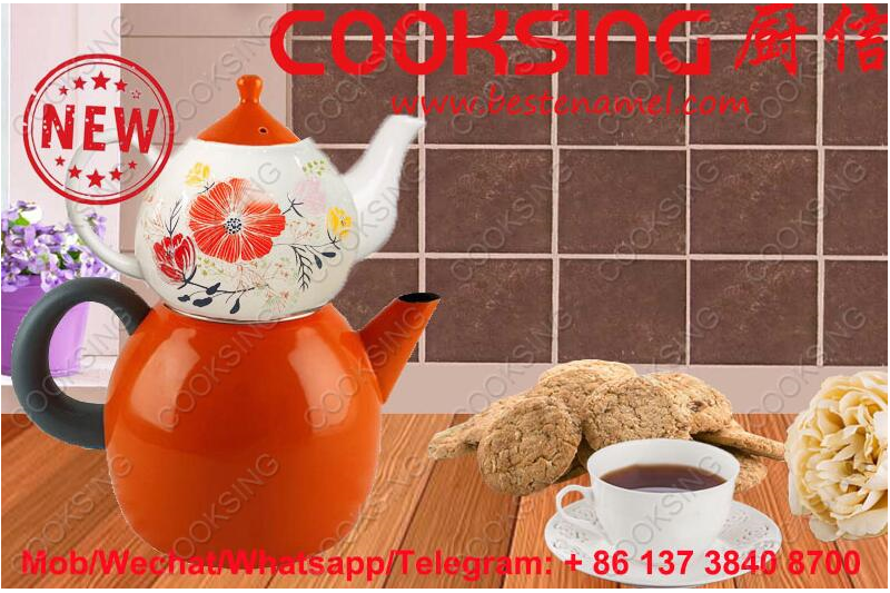 BK-3207DE Porcelain Enamel Teapot Kettle