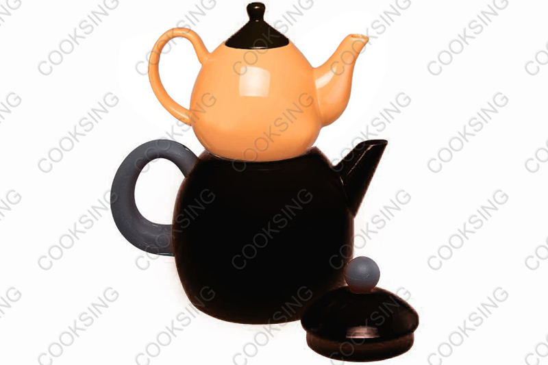 BK-3207D 1.0L Colorful Porcelain Teapot +3.2L Colorful Enamel Kettle With Black Bakelite Handles