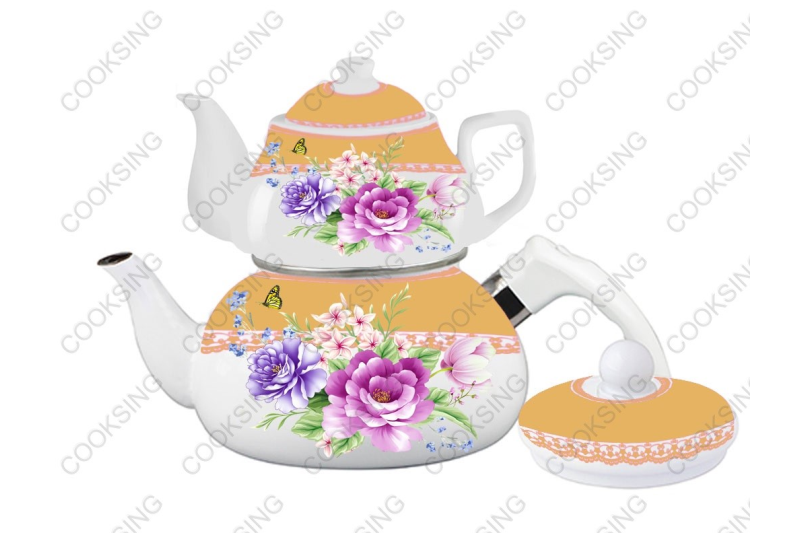 BK-507 0.75L/2.3L Porcelain Enamel Teapot Set｜Teapot Kettle Set｜Porcelain Enamel Kettle Set｜Teapot Set｜Kettle Set｜Enamel Kettle Set