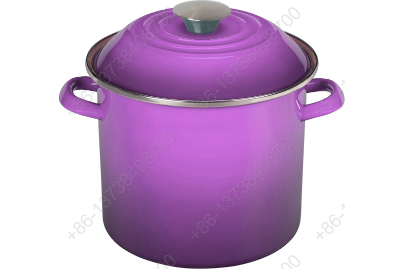 0.8mm Enamel Imitation Cast Iron Stock Pot High Pot Cookware Pot With Holly Handles