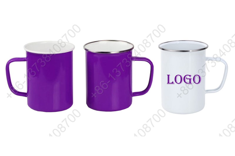 Enamel High Mug Enamel High Cup Camping Mugs With Different Colors Customized Brand Logo