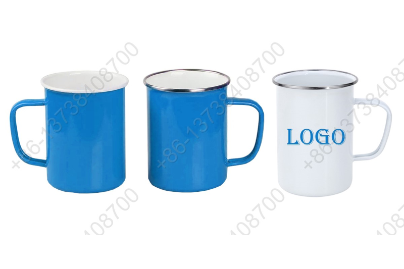 Enamel High Mug Enamel High Cup Camping Mugs With Different Colors Customized Brand Logo