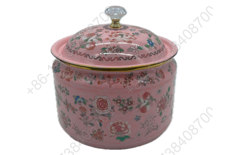 2.6L Luxury Arabic Colorful Enamel Candy Jar Candy Can With Decals And Golden Rim And Crystal Knob